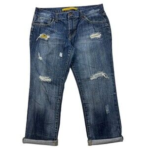 Refuge Straight‎ Distressed Ankle Crop Denim Jeans 2B-3623B Size 9